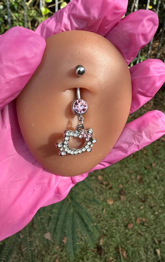 Blinged Kitty Belly Ring