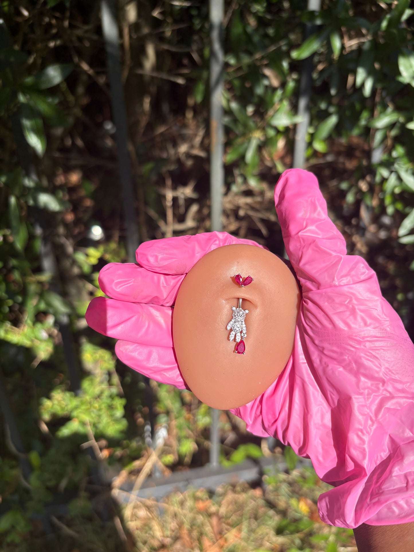 Rośe Teddy Belly Ring